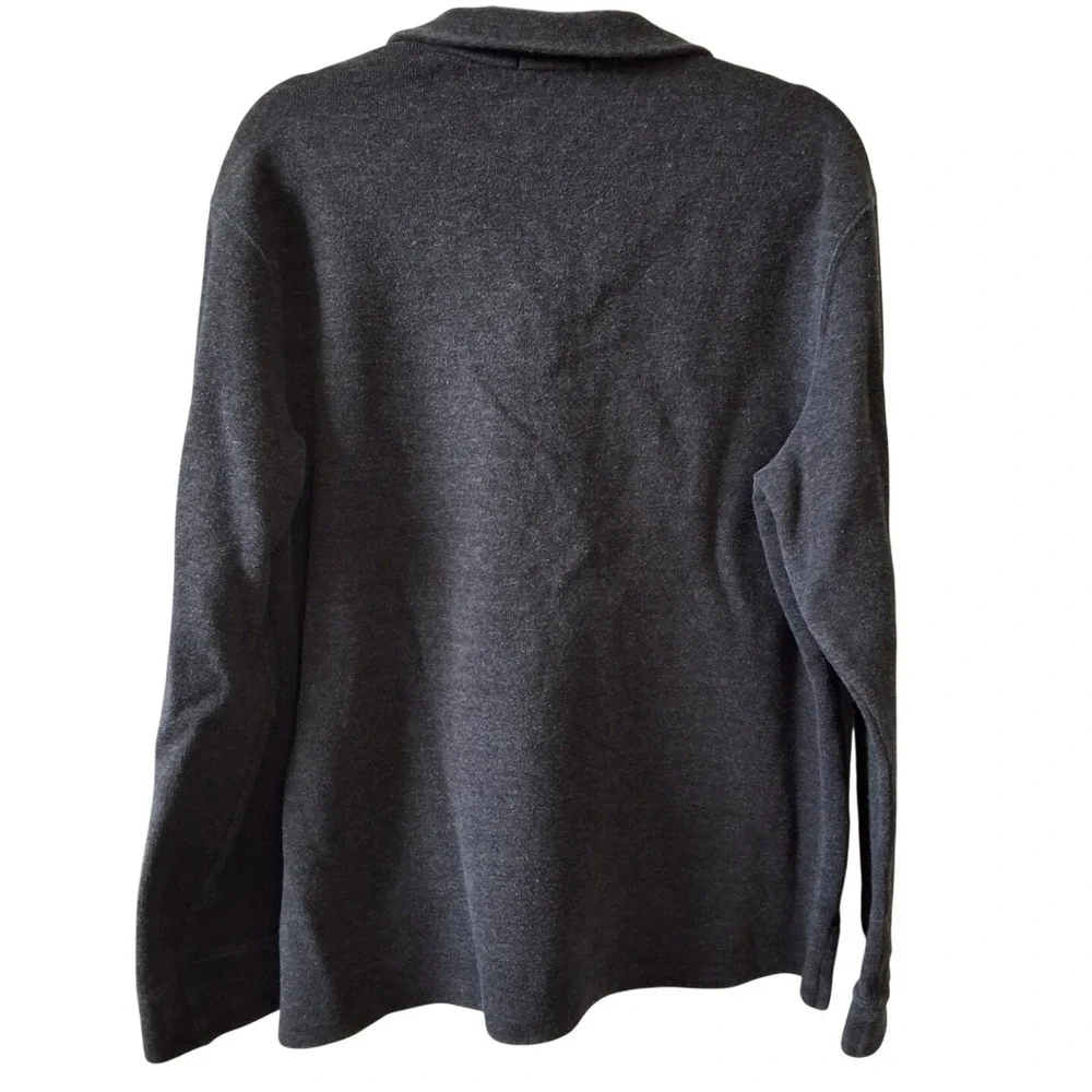 POLO RALPH LAUREN Mens L Gray Sweater /4 Zip‎ Pullover Logo Preppy Equestrian
